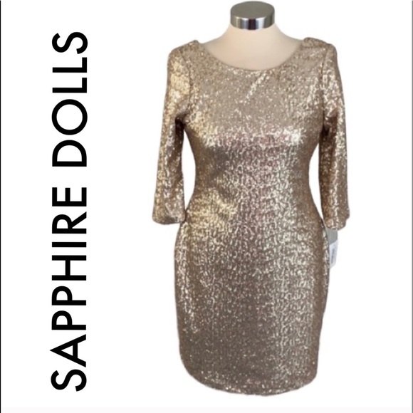 Sapphire Dolls Dresses & Skirts - 🆕 SAPPHIRE DOLLS NEW GOLD SEQUIN DRESS 💯AUTH